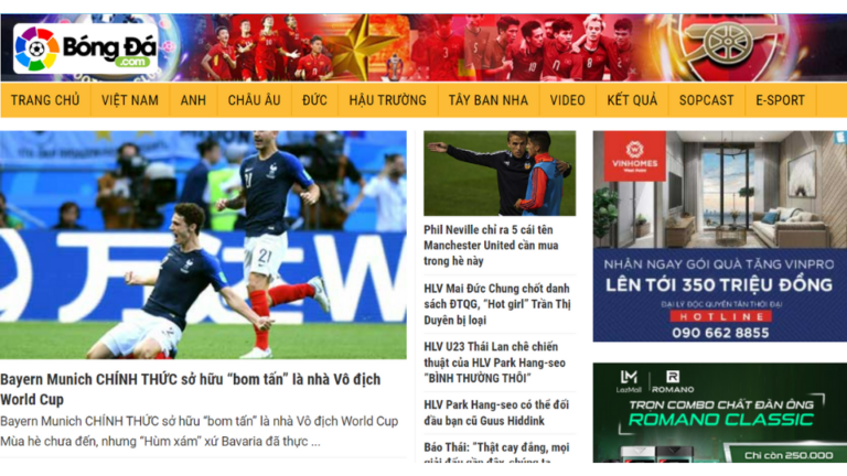 Homepage - Bóng đá