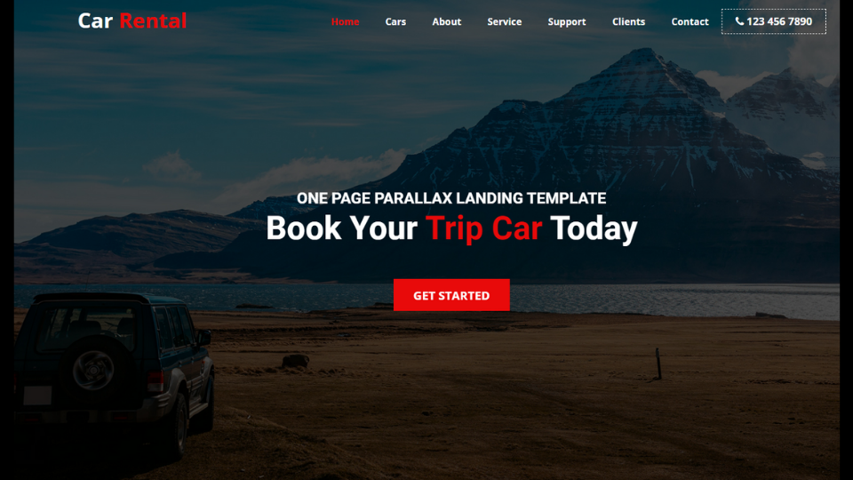 Homepage-Car Rental Landing HTML Template (RED COLOR)