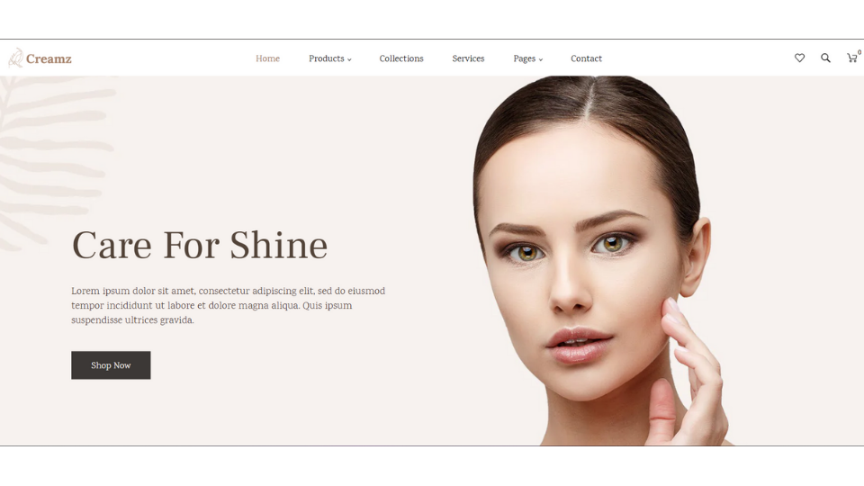 Homepage-Creamz - Beauty Shopify Theme