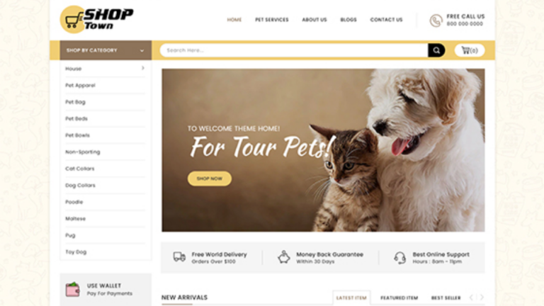 Homepage-Shop Town - Sectioned Multipurpose Shopify Theme (Pet)