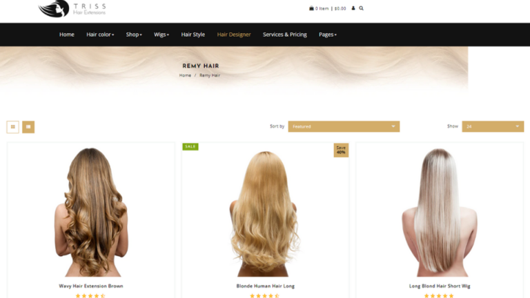 Homepage-Triss - Hair Extension, Beauty Salon Shopify Theme (Hair Wig)