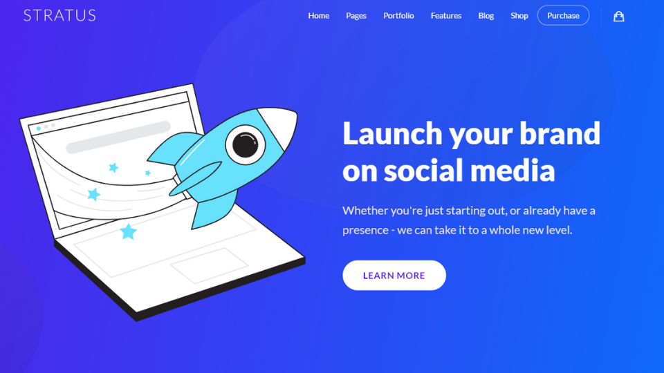 Homepage_App, SaaS & Software Startup Tech Theme - Stratus (Social Media Marketing)