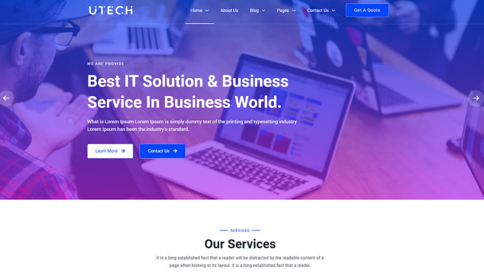 Homepage_uTech - IT Solutions & Services WordPress Theme (Home V1)